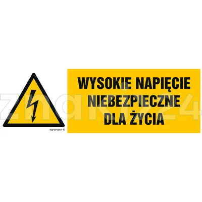 Wysokie napięcie niebezpieczne dla życia - Znak elektryczny - HB004