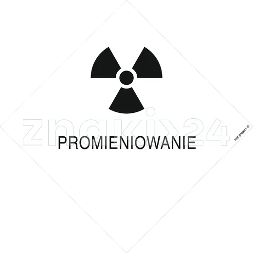 Znak ostrzegawczy do oznakowania środków transportu - Promieniowanie - KA006