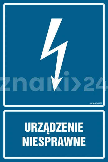 Urządzenie niesprawne - Znak elektryczny - HG018