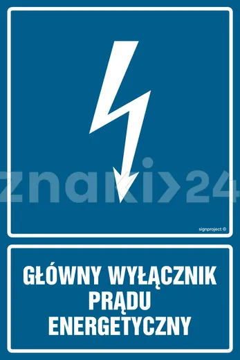 Główny wyłącznik energetyczny prądu - Znak elektryczny - HG015