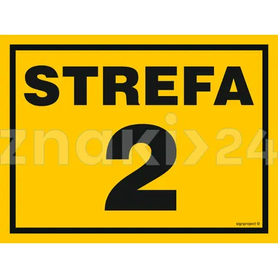 Strefa 2 - Znak ostrzegawczy. Znak informacyjny - NB003