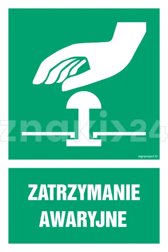 Zatrzymanie awaryjne - Znak BHP - GI005