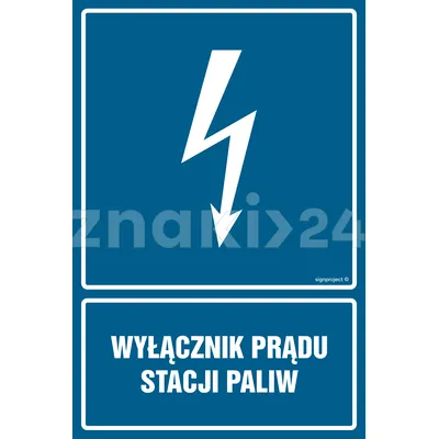 Wyłącznik prądu stacji paliw - Znak elektryczny - HG020