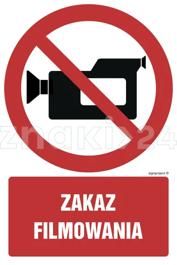 Zakaz filmowania - Znak BHP - GC029