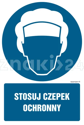 Stosuj czepek ochronny - Znak BHP - GL025