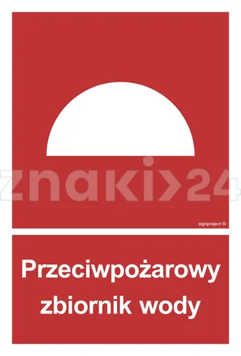 Przeciwpożarowy zbiornik wody - Znak przeciwpożarowy - BB007