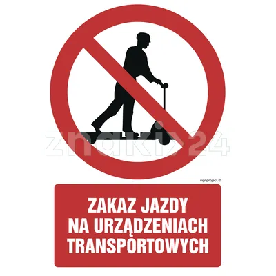 Zakaz jazdy na urządzeniach transportowych - Znak BHP - GC015