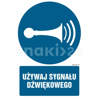 Używaj sygnału dźwiękowego - Znak BHP - GL010