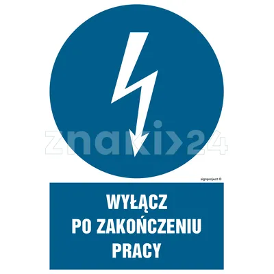 Używaj narzędzi o napędzie elektrycznym zasilanym napięciem 24V - Znak elektryczny - HE017