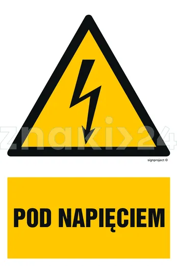 Pod napięciem - Znak elektryczny - HA008