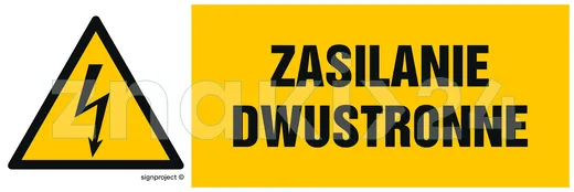 Zasilanie dwustronne - Znak elektryczny - HB017