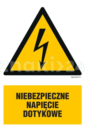 Niebezpieczne napięcie dotykowe - Znak elektryczny - HA015