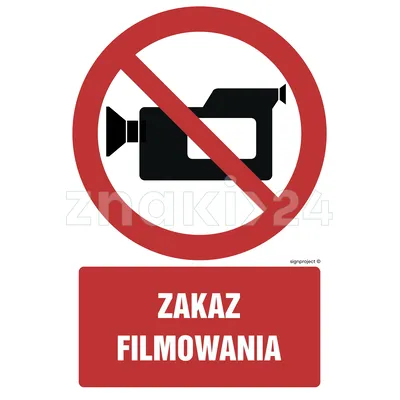 Zakaz filmowania - Znak BHP - GC029