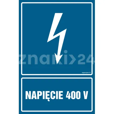 Napiecie 400 V - Znak elektryczny - HG022