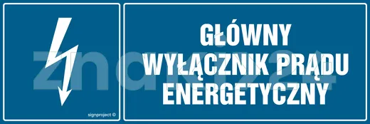 Główny wyłącznik energetyczny prądu - Znak elektryczny - HH015