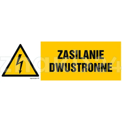 Zasilanie dwustronne - Znak elektryczny - HB017