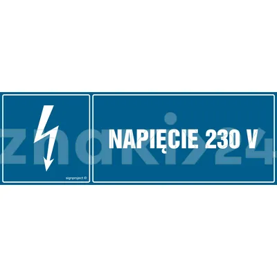 Napięcie 230V - Znak elektryczny - HH008