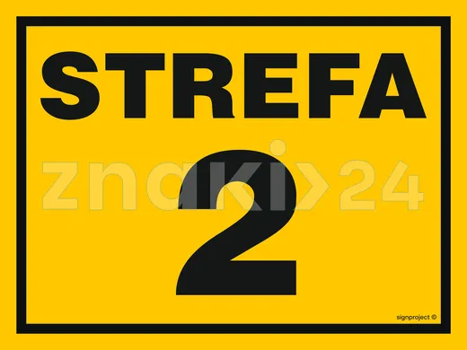 Strefa 2 - Znak ostrzegawczy. Znak informacyjny - NB003