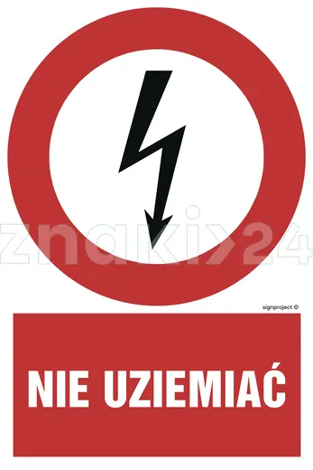 Nie uziemiać - Znak elektryczny - HC009