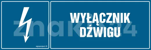 Wyłącznik dźwigu - Znak elektryczny - HH025