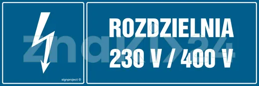 Rozdzielnia 230 V-400 V - Znak elektryczny - HH028