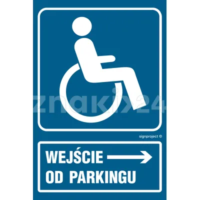 Wejście dla niepełnosprawnych od parkingu - Znak informacyjny - RB026