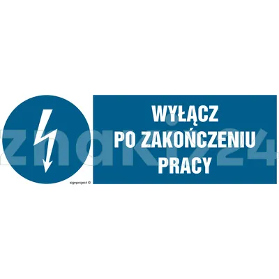 Wyłącz po zakończeniu pracy - Znak elektryczny - HF017