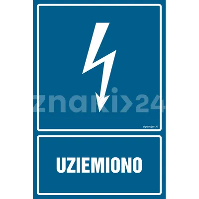 Uziemiono - Znak elektryczny - HG003