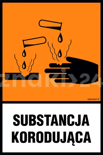 Substancja korodująca - Oznakowanie substancji chemicznych - LB005