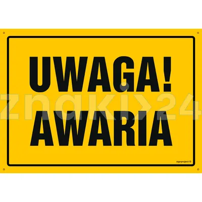 Uwaga! Awaria - Tablica budowlana informacyjna - OA086