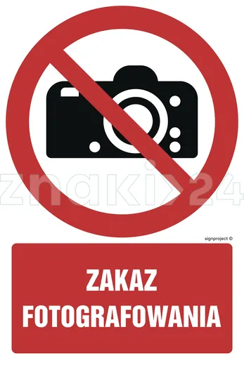 Zakaz fotografowania - Znak BHP - GC028