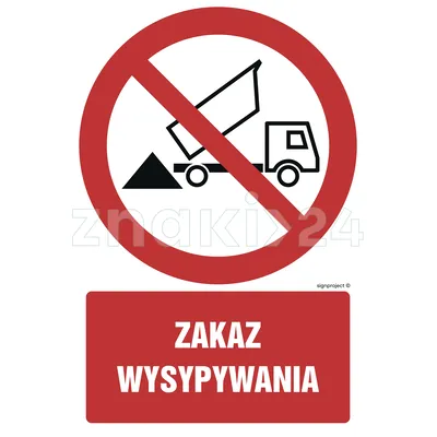 Zakaz wysypywania - Znak BHP - GC034