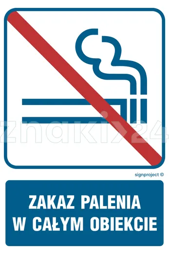 Zakaz palenia w całym obiekcie - Znak informacyjny - RB504