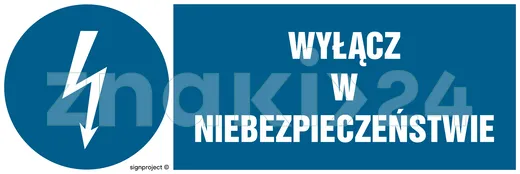 Wyłącz w niebezpieczeństwie - Znak elektryczny - HF001