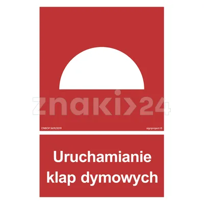 Uruchamianie klap dymowych - Znak przeciwpożarowy - BB002