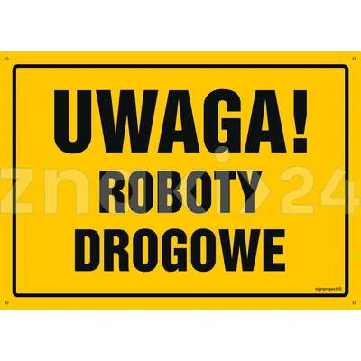 Uwaga! Roboty drogowe - Tablica budowlana informacyjna - OA064