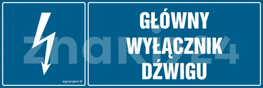 Główny wyłącznik dźwigu - Znak elektryczny - HH023