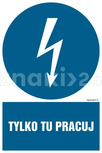 Tylko tu pracuj - Znak elektryczny - HE009