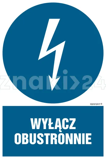 Wyłącz obustronnie - Znak elektryczny - HE004