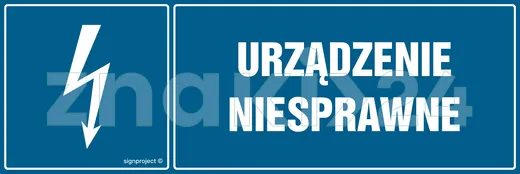 Urządzenie niesprawne - Znak elektryczny - HH018