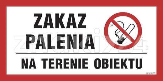 Zakaz palenia na terenie obiektu - Znak ostrzegawczy. Znak informacyjny - NC008