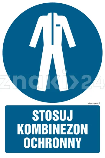 Stosuj kombinezon ochronny - Znak BHP - GL020