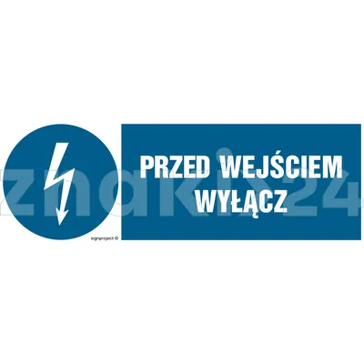 Przed wejściem wyłącz - Znak elektryczny - HF003