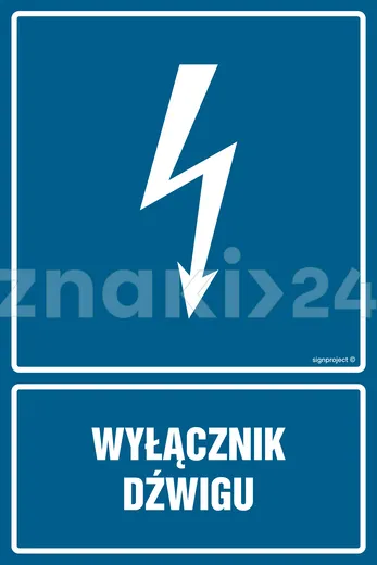 Wyłącznik dźwigu - Znak elektryczny - HG025