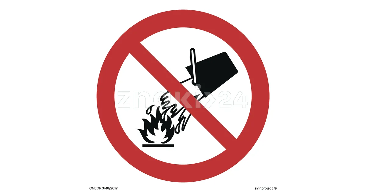 Znak Zakaz gaszenia wodą Znak przeciwpożarowy BA003 polecamy znaki24