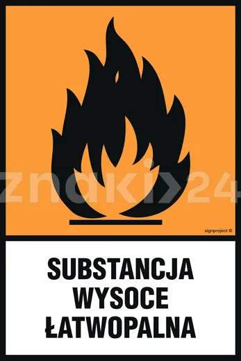 Substancja wysoce łatwopalna - Oznakowanie substancji chemicznych - LB012