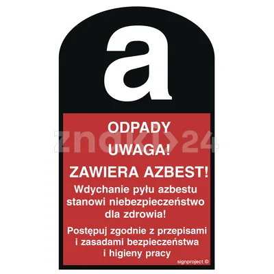 Uwaga! Zawiera azbest - Oznakowanie substancji chemicznych - LC004