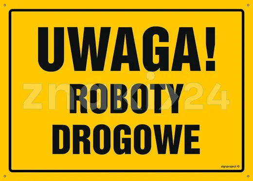 Uwaga! Roboty drogowe - Tablica budowlana informacyjna - OA064