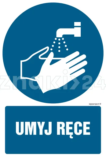 Umyj ręce - Znak BHP - GL012