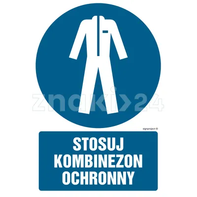 Stosuj kombinezon ochronny - Znak BHP - GL020